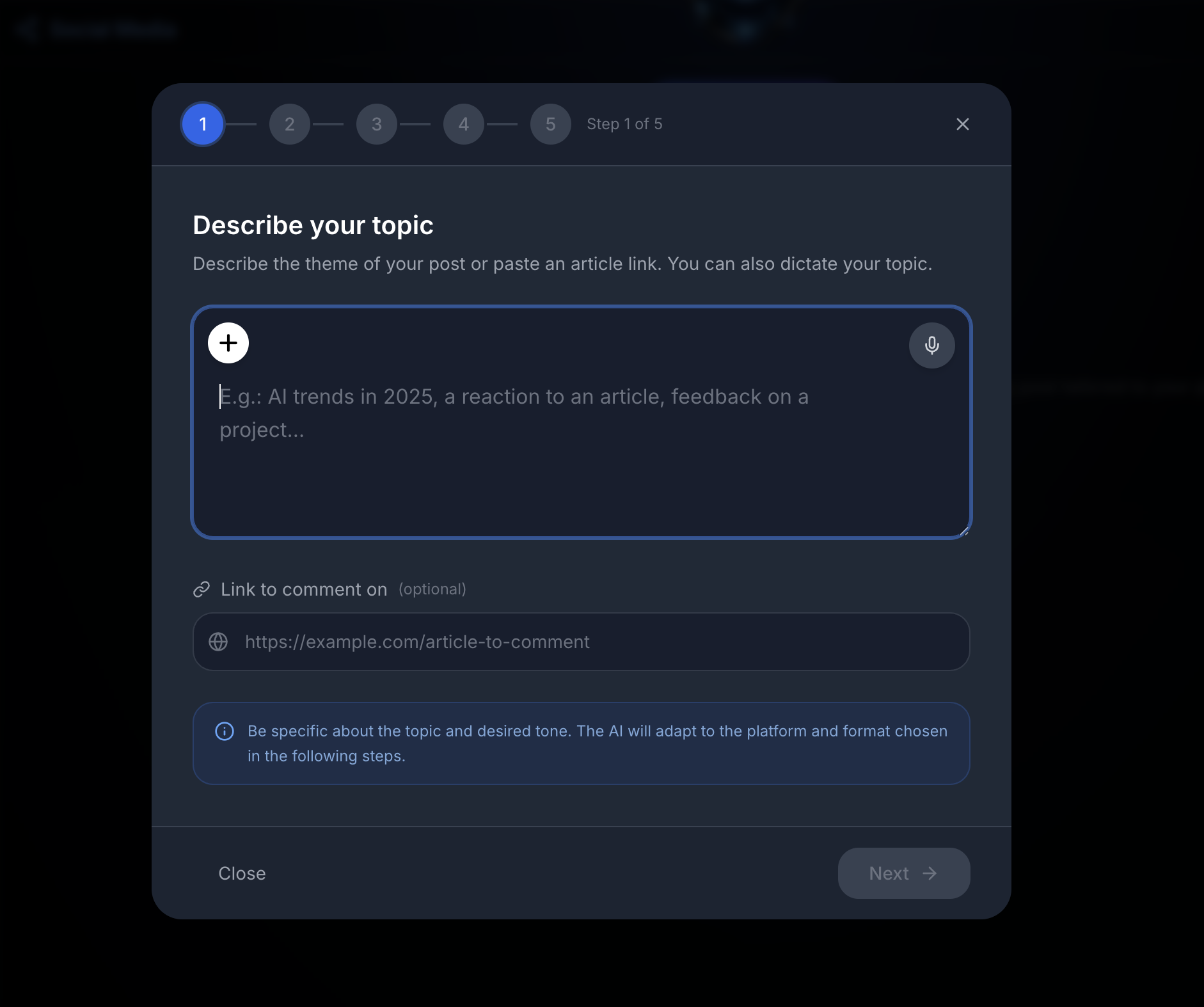Post LinkedIn généré automatiquement — Contenu contextuel avec image